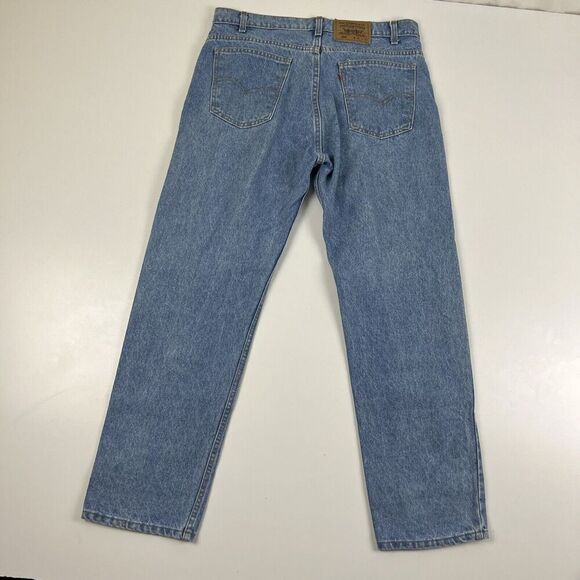 Vintage Levis 505 Orange Tab Distressed Jeans 36 X 30 Light Wash Denim - Picture 10 of 12